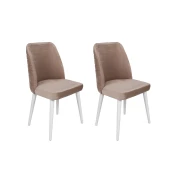 Hanah Home Set 2 trpezarijske stolice Bež-Beli