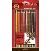 Koh-I-Noor Set drvenih bojica Polycolor 3822, Brown line, 12 komada