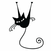 Crna naljepnica za prekidac Ambiance Acrobat Cat