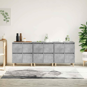 Komode 3 kom siva boja betona 60x35x70 cm od konstruiranog drva