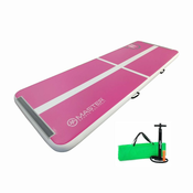 Master Sport Napihljiva blazina Airtrack 300 x 100 x 10 cm, roza, bela