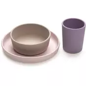 Melii Feeding Set jedilni set Pink, Purple, Grey 3 kos