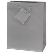 VREČKA DARILNA 17,8*22,9*9,8CM SREBRNA MAT PLASTIF