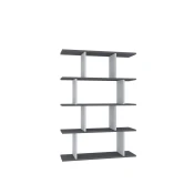 Hanah Home Harmon White Anthracite Polica za knjige 90x25x127.4cm, Sivo bela