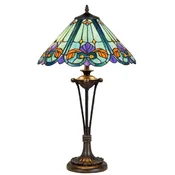 Casa Padrino luxury Tiffany table lamp lamp multicolored/brown A� 40 x H. 61 cm - Tiffany desk lamp - Luxury interior - Luxury Art Deco Lights - Tiffany Lights