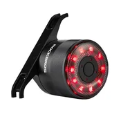 shumee Q1 Zadnja kolesarska luč 7 barv LED stroboskop + USB-C - USB-A kabel - črna