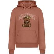 Mister Tee Majica NY Crowned Bear rjava/karamel/kostanj rjava/bela