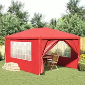 Šator za zabave 400 x 300 x 255 cm Crvena PE i celik