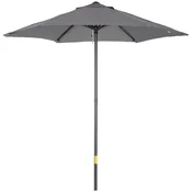 OUTSUNNY Vrtni senčnik 2x2 m z zračno odprtino, zunanji senčnik z 6 aluminijastimi in poliestrskimi rebri 160 G/M2, za dvorišče, teraso in balkon, temno siv