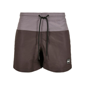Urban Classics Kupace hlace  tamno smeda / siva / bijela