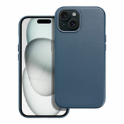 Maska Leather Mag Cover od eko kože s ugrađenim magnetnim obručem za za iPhone 15 - indigo blue