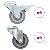 vidaXL Gibljiva kolesa z luknjami za sornik 12 kosov 50 mm