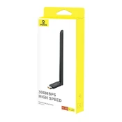 shumee Zunanja omrežna kartica USB WiFi 2.4GHz 300Mbps s 6dBi anteno, črna