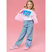Sinsay - Wide leg farmerke Lilo & Stitch - plavi džins
