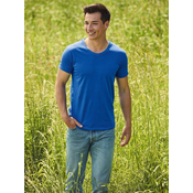 Blue Mens T-shirt Iconic V-Neck Fruit of the Loom