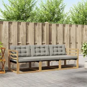 Set vanjskih sofa s jastukom 3 pcs Bijela i svjetlosiva