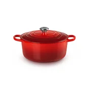 Litoželezni lonec Le Creuset Signature 6.7 L, okrogel, rdeč