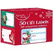 IRIS božićne naljepnice u kutiji za označavanje poklona, 50 kom., 10 listova/kutija, 5 naljepnica/list, 5,8 x 3,5 cm X-34502-GTC