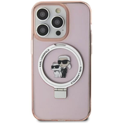 Karl Lagerfeld KLHMP15SHMRSKCP iPhone 15 6.1 pink hardcase Ring Stand KarlChoupettte MagSafe (KLHMP15SHMRSKCP)