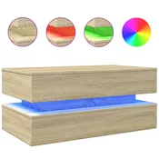 MAISON CHIC Klubska mizica - kavna mizica - Nizka mizica z LED lučkami sonoma hrast 90x50x40 cm, (21752064)