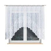 shumee Kinga - Že izdelana žakard zavesa z izrezom na dnu - 300x140 cm - bela