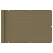 Balkonski zastor smede-sivi 90 x 500 cm HDPE