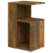 Vidaxl Stranska mizica dimljeni hrast 36x30x56 cm konstruiran les