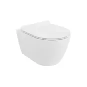 Mexen Carmen wc školjka Rimless s počasi zapirajočim pokrovom slim, duroplast, bel sijaj - 30880100