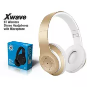 XWave BT Stereo slusalice sa mikrofonom v4.2 FM microSD Baterija 200mAh Zlatna ( MX350 gold )