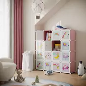 Songmics Shranjevalna omara 16-kockni organizator 123x31x123 cm roza