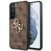 GUESS GUHCS23M4GMGBR silikonski ovitek za Samsung Galaxy S23 Plus 5G - rjav z zlatim logom