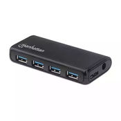 MANHATTAN USB Hub Int 4xUSB A f 3.2 164955 crni