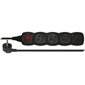 Emos Podaljšek PC1413 3m/4 sockets/with switch/black/PVC/1 mm2