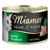 Ekonomično pakiranje Miamor Feine Filets Naturelle 24 x 156 g - bonito-tunjevina