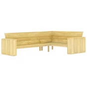 vidaXL Vrtna kotna klop 239 cm impregnirana borovina