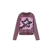 Desigual Pulover lila / svetlo roza / rdeče vijolična / črna