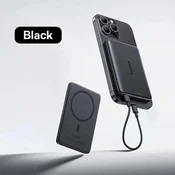 KJB Magnetna prenosna baterija 5.000 mAh, USB-C PD do 20 W, črna