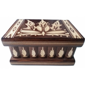 Jewelry box brown wooden surprise puzzle box with hidden key magic opening ring holder storage adventure hunting challenge