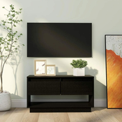 TV ormaric crni 74 x 34 x 40 cm od masivne borovine