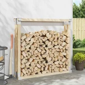 Pomoč pri zlaganju drv 12 kos Srebrna 34 x 10 x 15 cm Jeklo