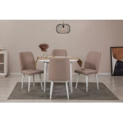 Hanah Home Set Trpezarijski sto i 4 trpezarijske stolice Vina 0900, Roza