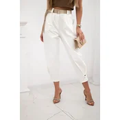 Kesi Włoski Summer Punto trousers with leg closure ecru