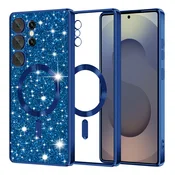 TPU gel ovitek Techsuit Luxury Glitter MagSafe za Samsung Galaxy S25 Ultra - deep blue