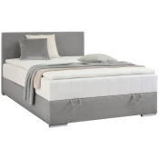 Carryhome POSTELJA Z VZMETNICO 120 cm  x 200 cm , tekstil svetlo siva