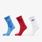 Nogavice adidas Tie Dye Crew Socks 3 Pairs Crystal Sky/ Lucid Red/ White- Clear Blue S