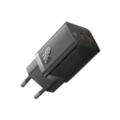 Baseus - stenski polnilec (CCGP180101) - 2x Type-C - GaN - hitro polnjenje - 40W - črn