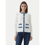 Luisa Spagnoli Pletena jopica Capotreno 100363 Bela Regular Fit