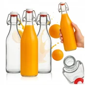 B.U. Komplet - 5 x okrogla steklenica s sponko - 500 ml