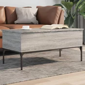 vidaXL Klubska mizica siva sonoma 100x50x45 cm inženske les in kovina