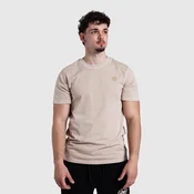 Polleo Mens Unbroken Washed Short Sleeve T-Shirt, Beige - S